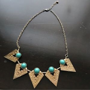 Gold turquoise necklace